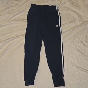 Adidas Kids Black Sweatpants with White Stripes
